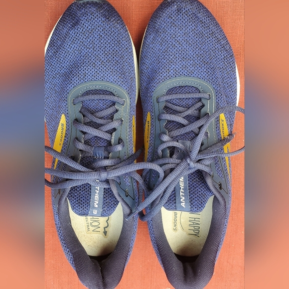 Men's Brooks Anthem 3 Navy/Grey/Gold Running Shoe Size 10 D (M) - Picture 4 of 11